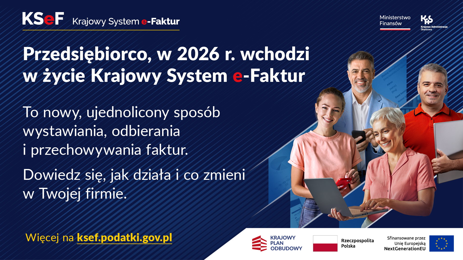Granatowy plakat inormacyjny